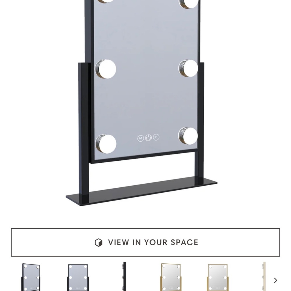 Impressions Black Vanity Mirror with LED Lights